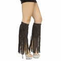 Adults Black Mirror Fringe Boot Covers Costume Accessory