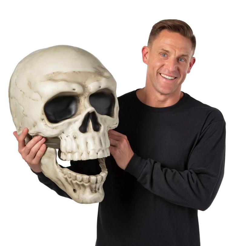 22" Giant Articulated Plastic Skull Halloween Decoration