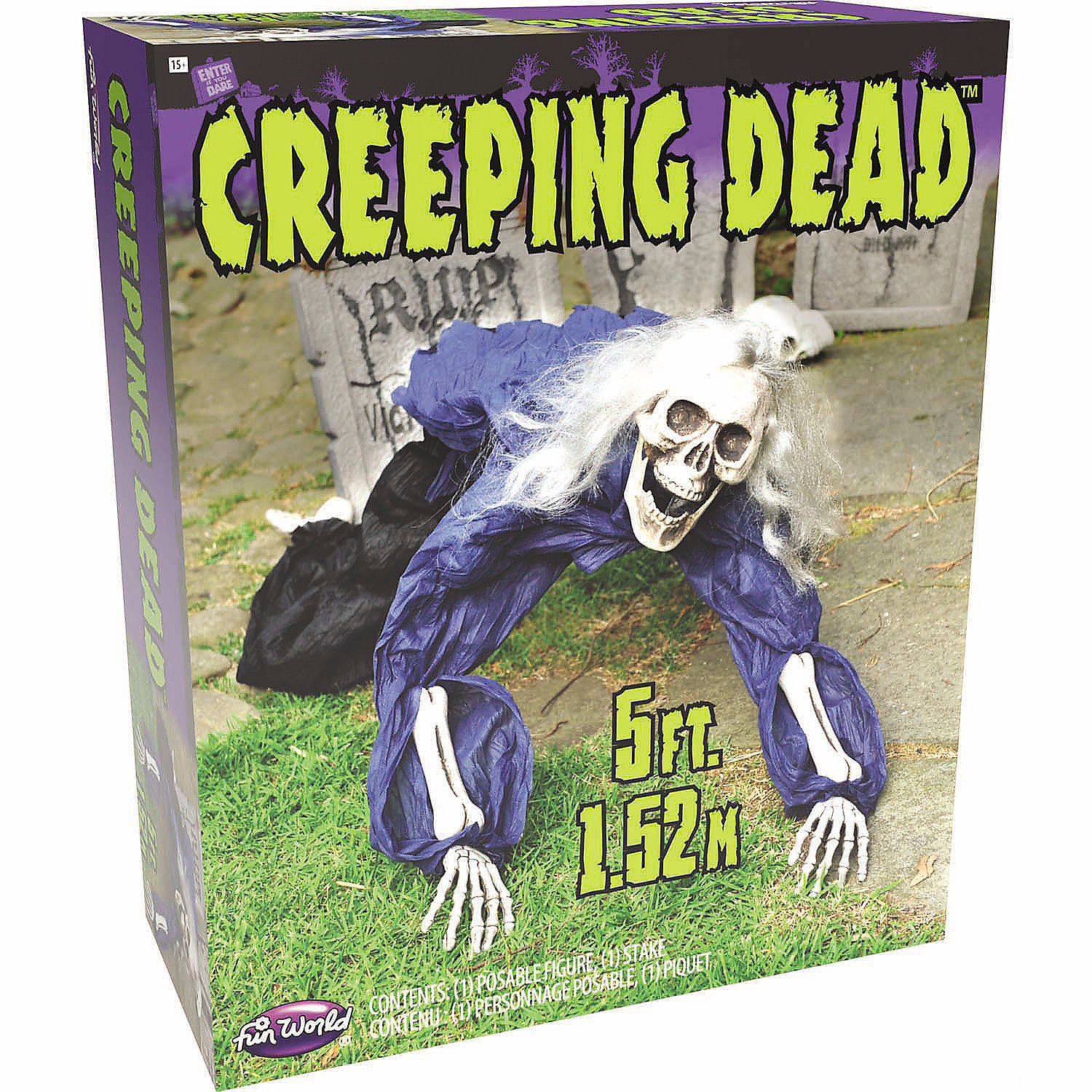 5 Ft. Posable Crawling Skeleton Halloween Outdoor Decoration