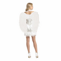 Adults White Feather Wings with Roses Costume Accessory