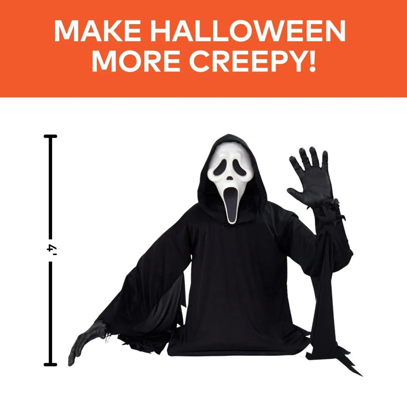 4 ft Ghost Face Waving Grave Breaker Halloween Decoration
