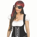Black Plastic Pirate Eye Patch with Black Rhinestone Bling Costume Accessory