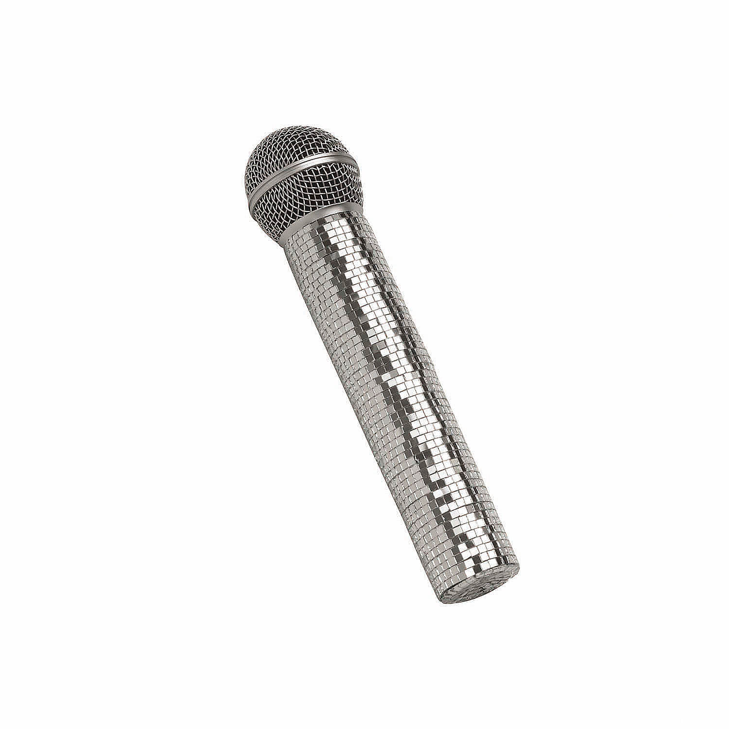 Silver Mirror Microphone Costume Accessory