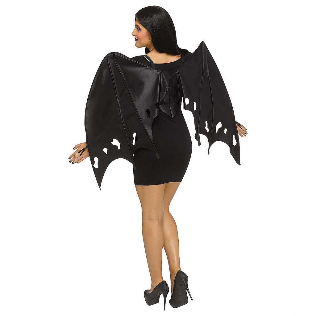 Adult Black Satin Wings Costume Accessory