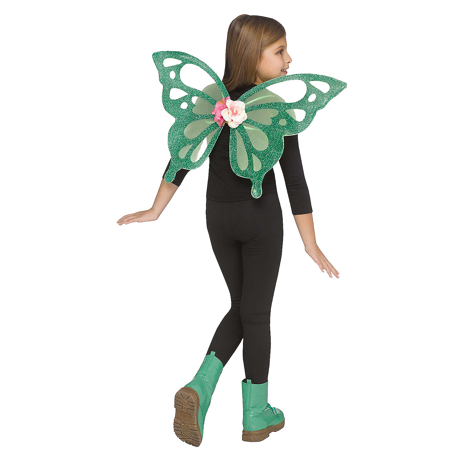 Kid's Green Shimmer Butterfly Wings Costume Accessory