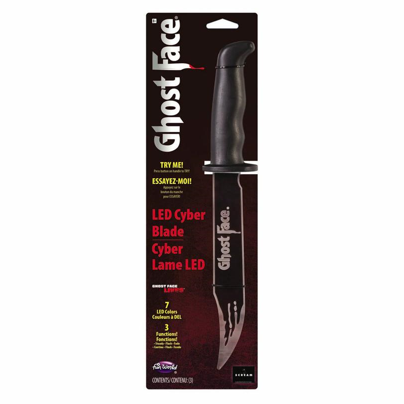 Ghost Face 7-Color LED Cyber Blade Knife Costume Accessory