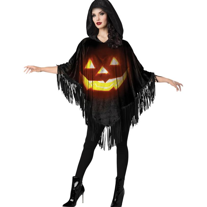 Poncho Jack-O-Lantern Instant Costume