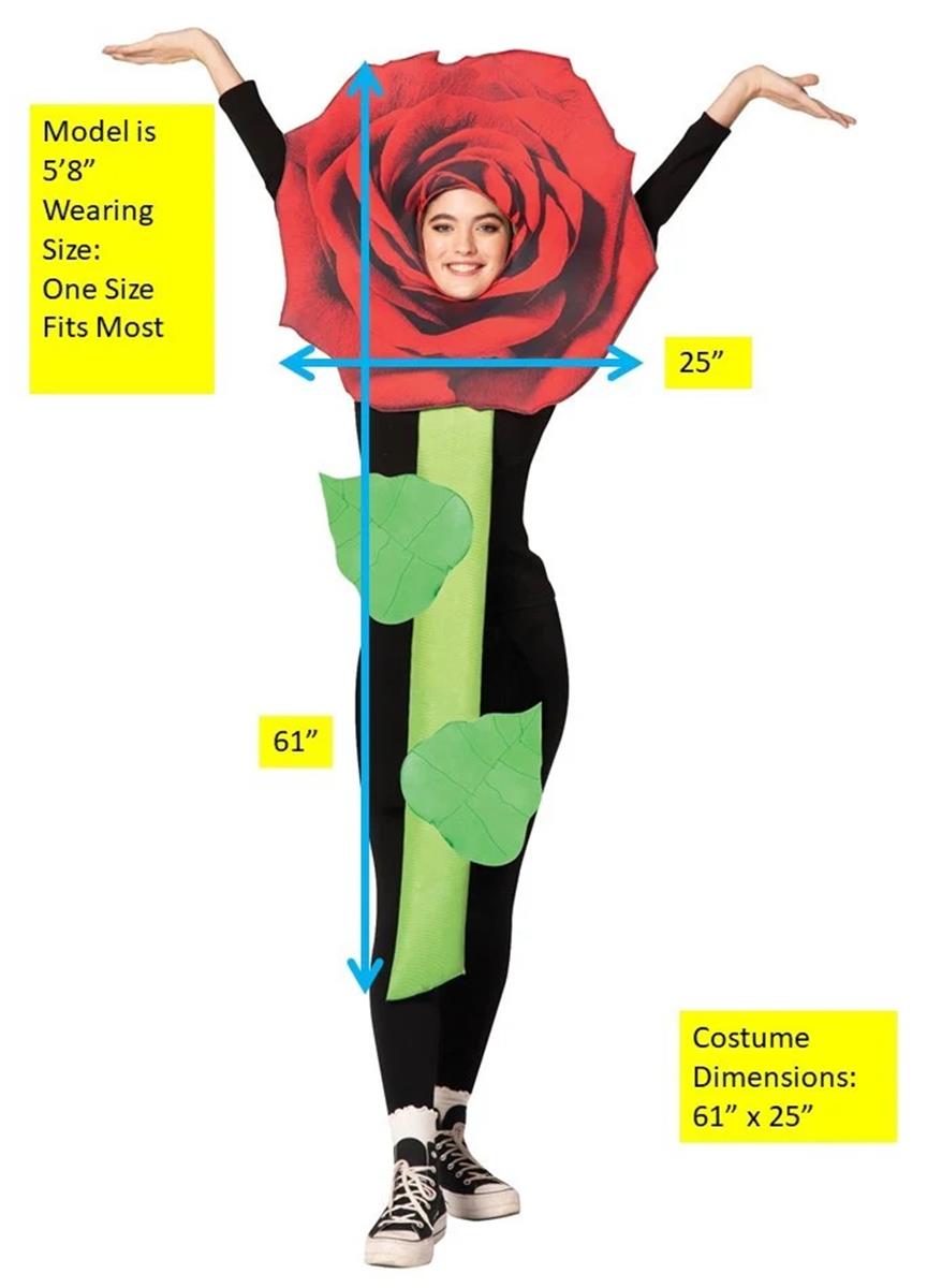 Red Rose Flower Adult Costume