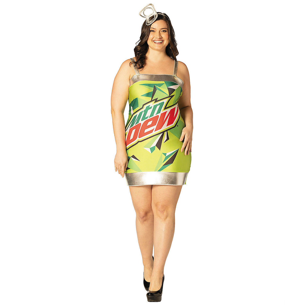 Adults Mountain Dew Can Dress Costume