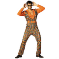 Adults Swaggertown Orange Houndstooth Pantsuit Costume