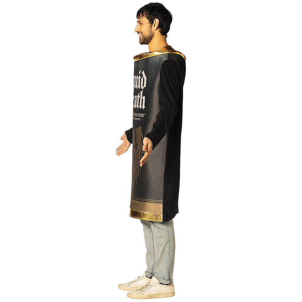 Adults Liquid Death Mountain Water Sparkling Drinking Water Black Can Tunic Costume