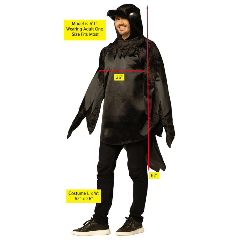 Adults Black Raven Long-Sleeved Tunic Costume