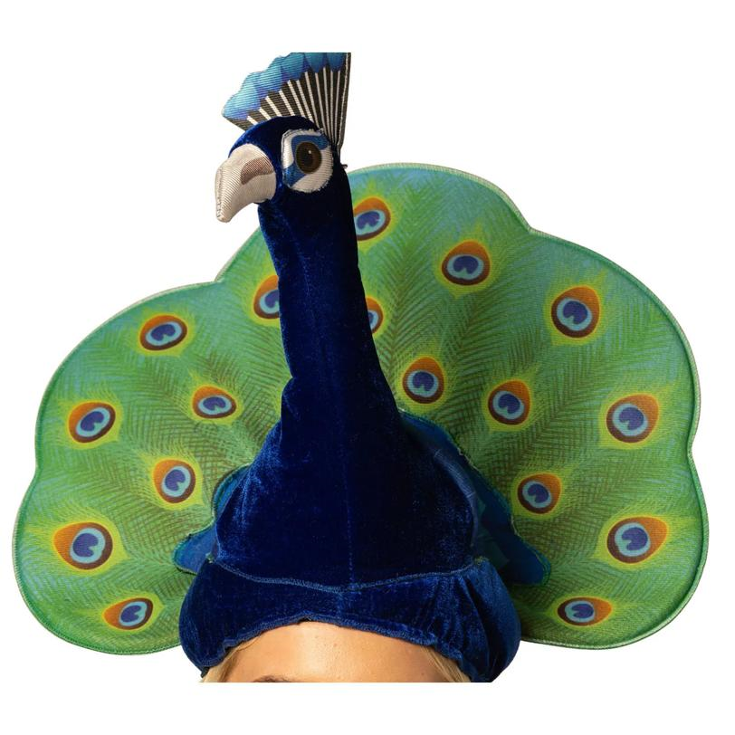 Adults Full-Color 3D Peacock Hat Costume Accessory