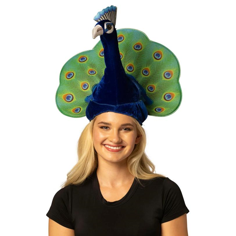 Adults Full-Color 3D Peacock Hat Costume Accessory
