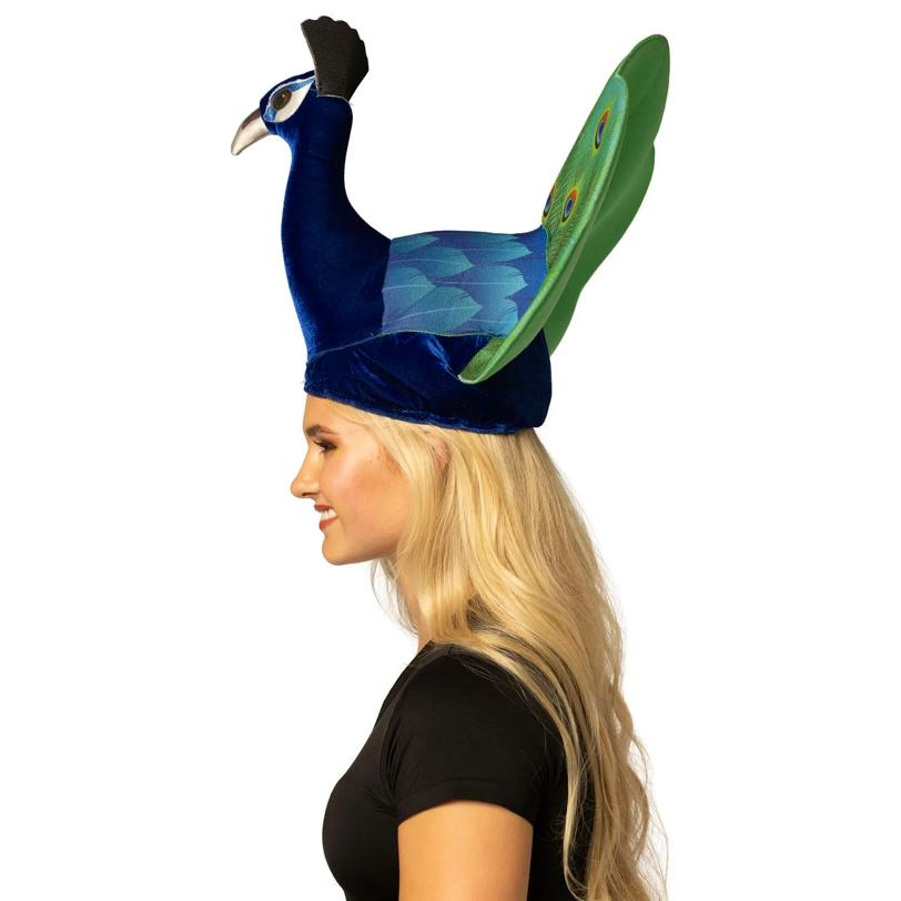 Adults Full-Color 3D Peacock Hat Costume Accessory