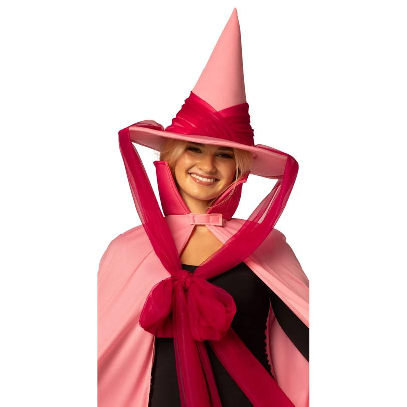 Adults Pink Fairy Godmother Hat, Cape & Wand Costume