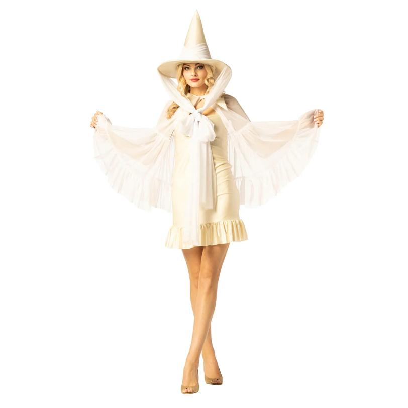 Adults White Witch Hat & Cape Costume