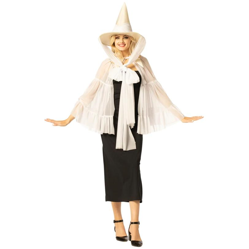 Adults White Witch Hat & Cape Costume