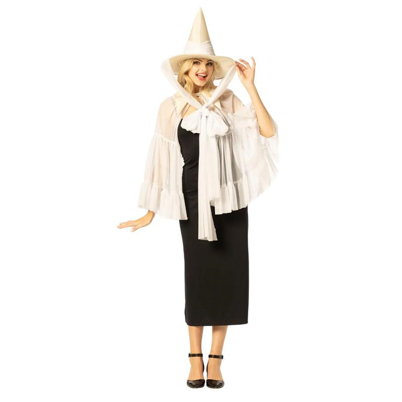 Adults White Witch Hat & Cape Costume