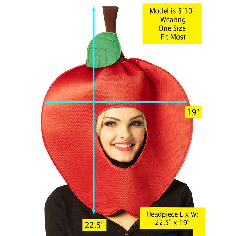 Adults Red Apple Headpiece Costume Accessory