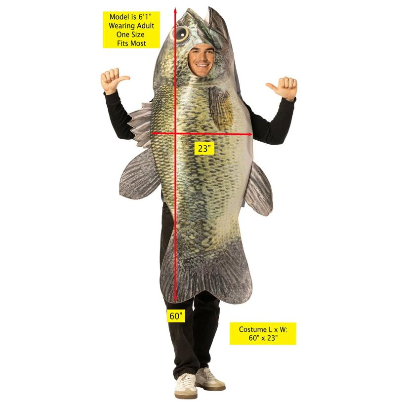 Adults Sea Bass Fish Sleeveless Tunic Costume