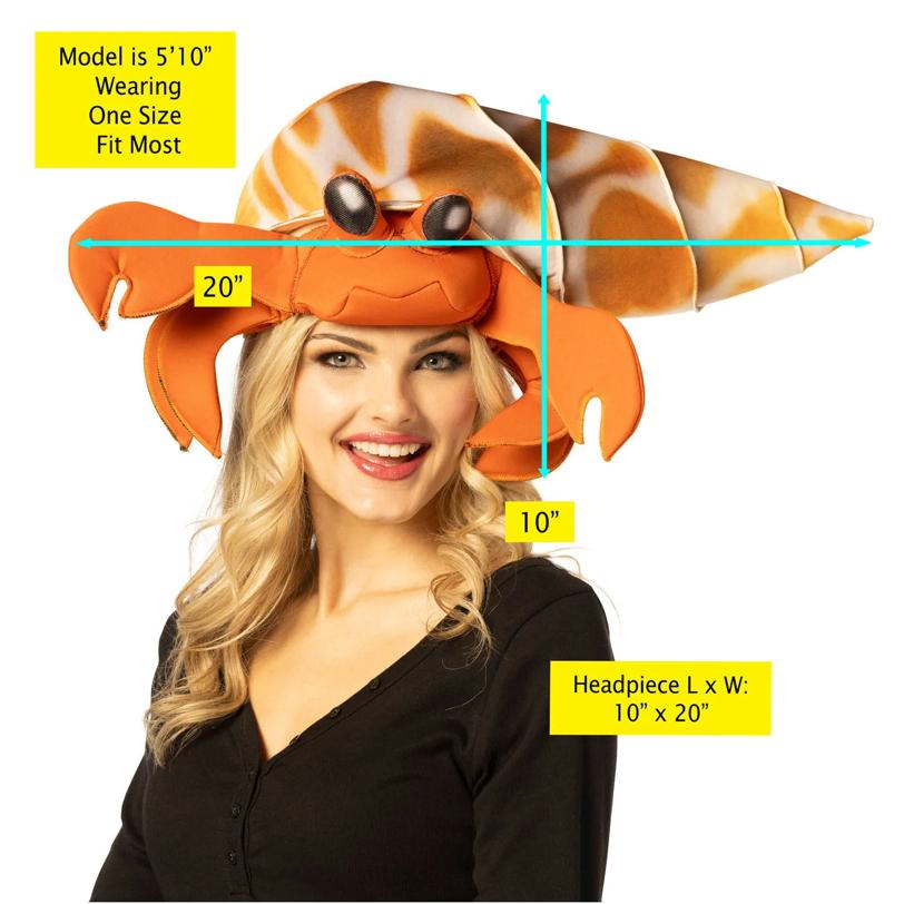Adults Red Hermit Crab Hat Costume Accessory