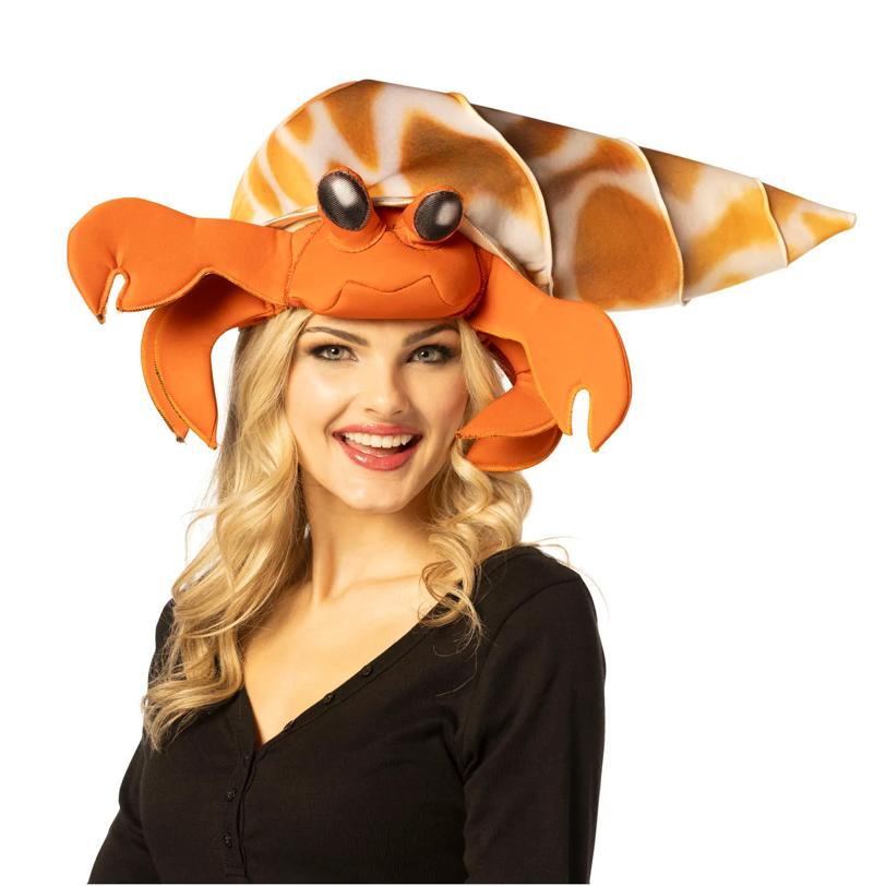 Adults Red Hermit Crab Hat Costume Accessory