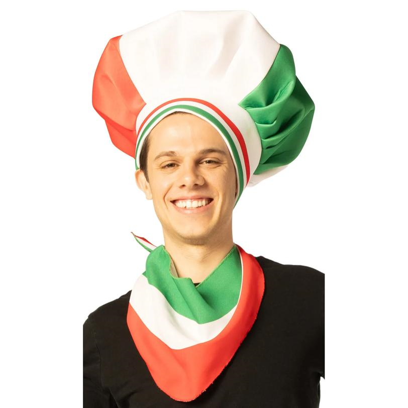 Adults Italian Chef Hat, Scarf & Apron Costume