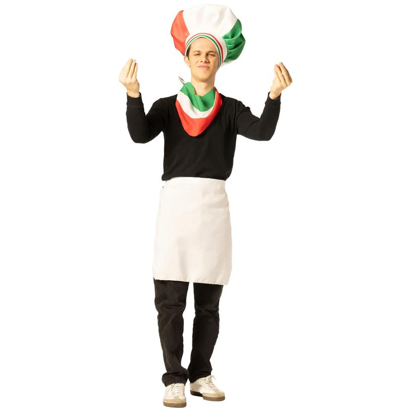 Adults Italian Chef Hat, Scarf & Apron Costume