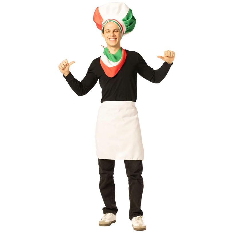 Adults Italian Chef Hat, Scarf & Apron Costume