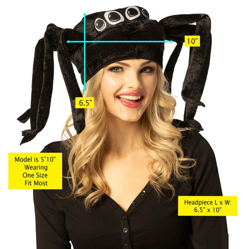 Adults 3D Black Spider Hat Costume Accessory