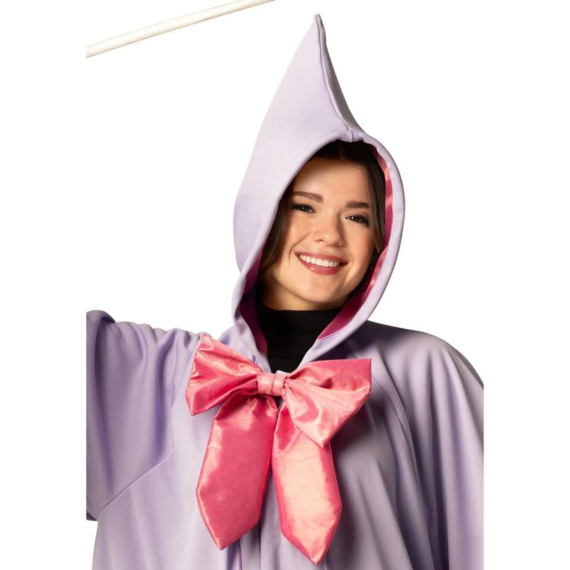 Adults Purple Fairy Godmother Hooded Cape & Wand Costume
