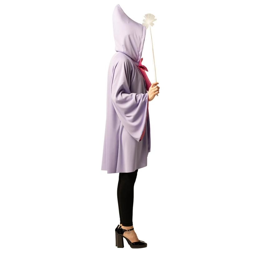 Adults Purple Fairy Godmother Hooded Cape & Wand Costume