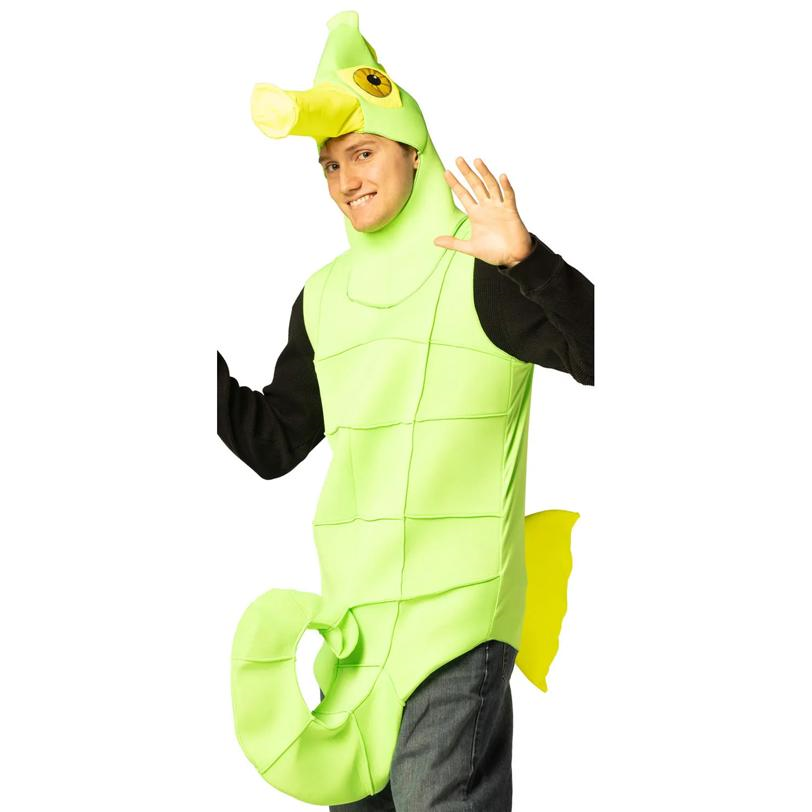 Adults Glow-in-the-Dark Green Seahorse Tunic Costume