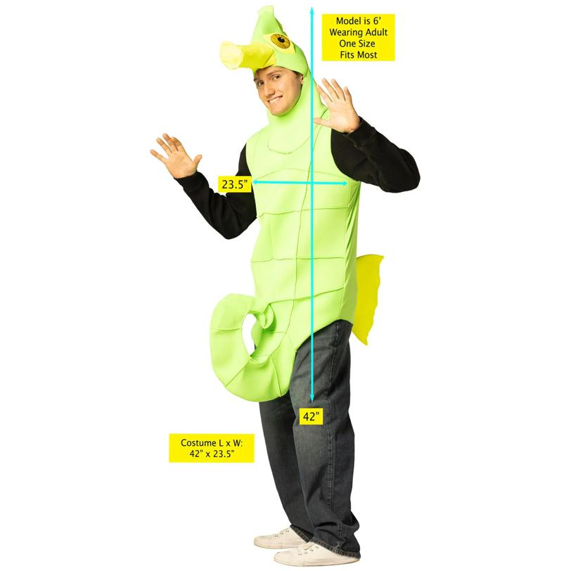Adults Glow-in-the-Dark Green Seahorse Tunic Costume