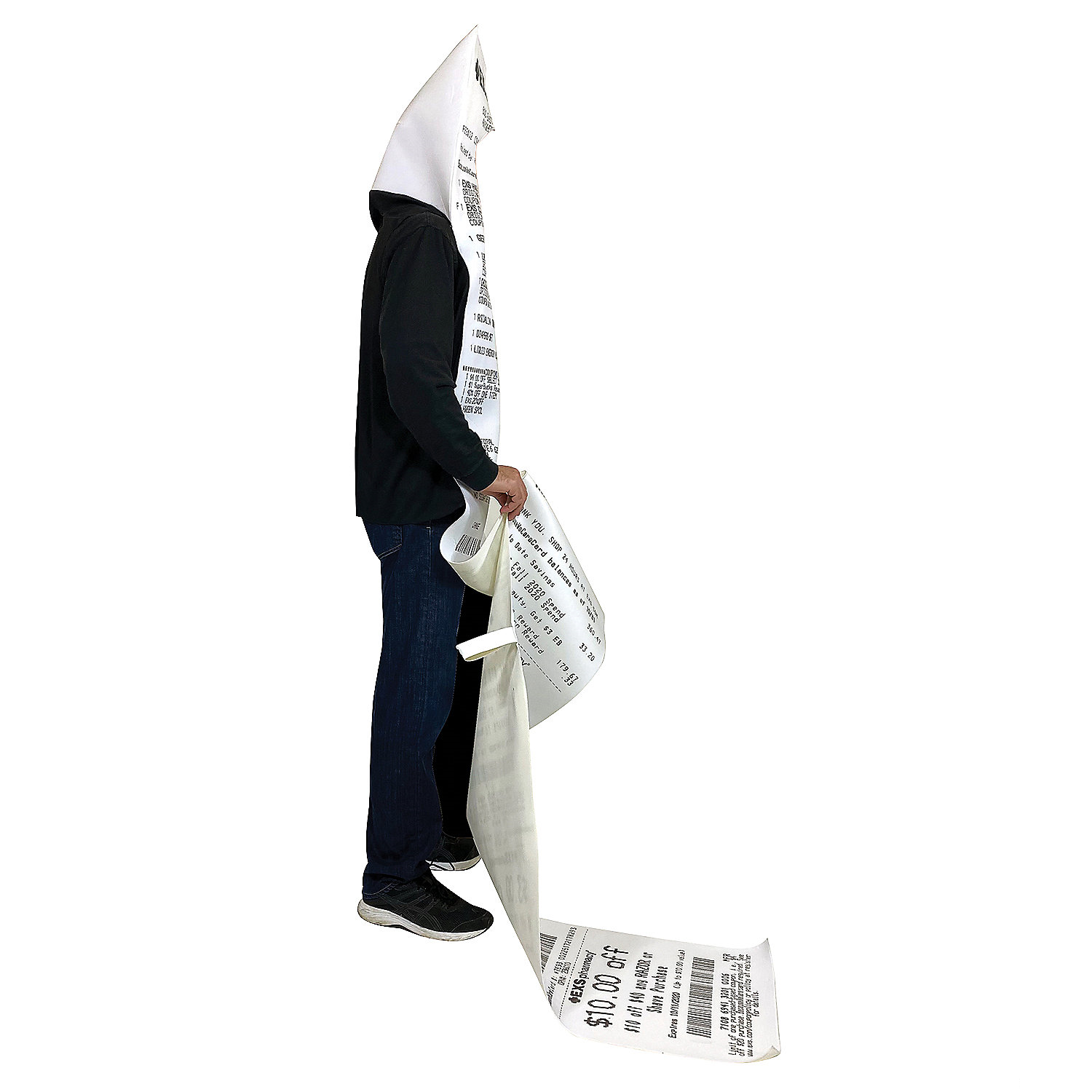 Exs-Ively Long Pharmacy Receipt Adult Cotume Costume