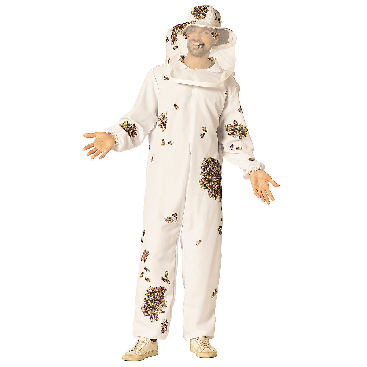Adults Beekeeper with Printed Bees Jumpsuit Costume
