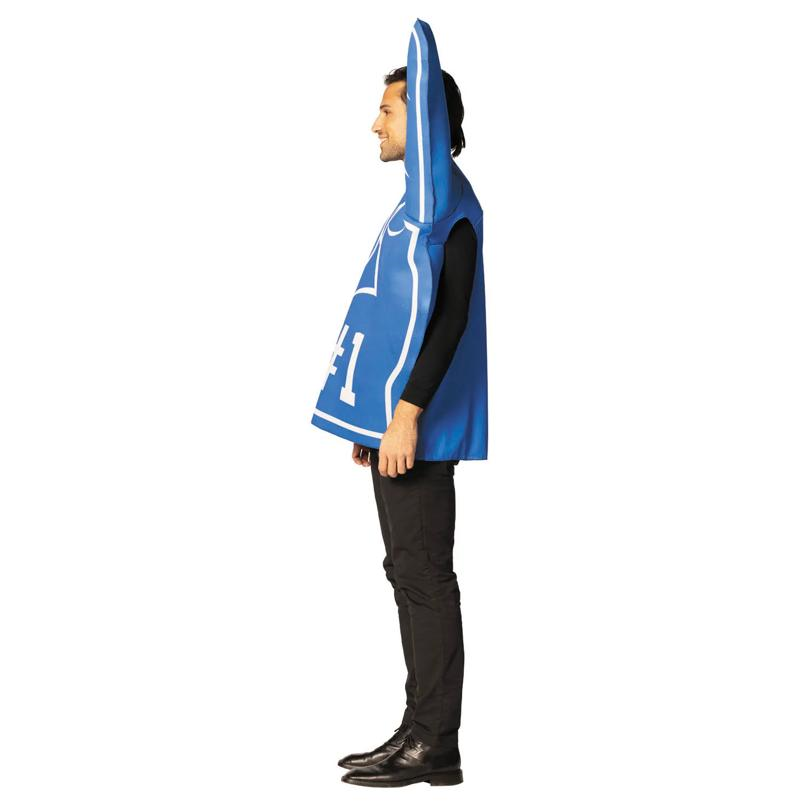 Adults Blue Team Spirit #1 Foam Finger Tunic Costume