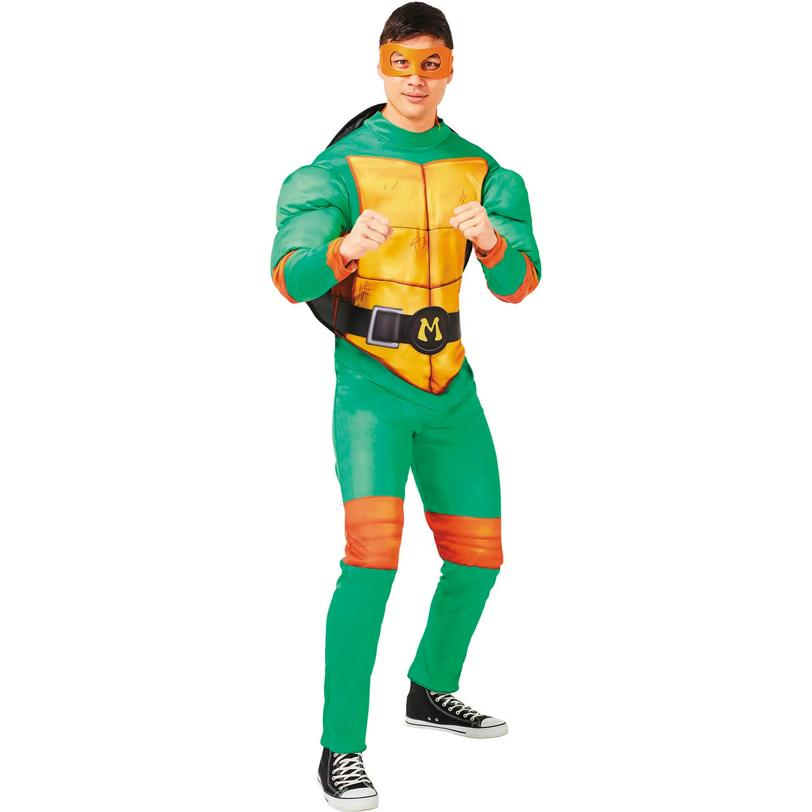 Adults Teenage Mutant Ninja Turtles Movie Michelangelo Jumpsuit Costume