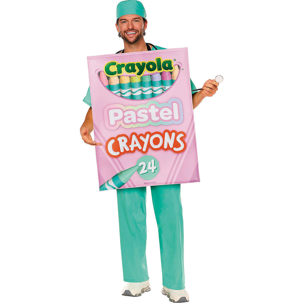 Adults Quik Change Crayola Pastel Crayon Box Costume