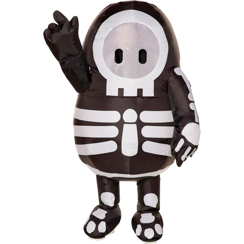 Kids Inflatable Fall Guys Skelly Black & White Costume