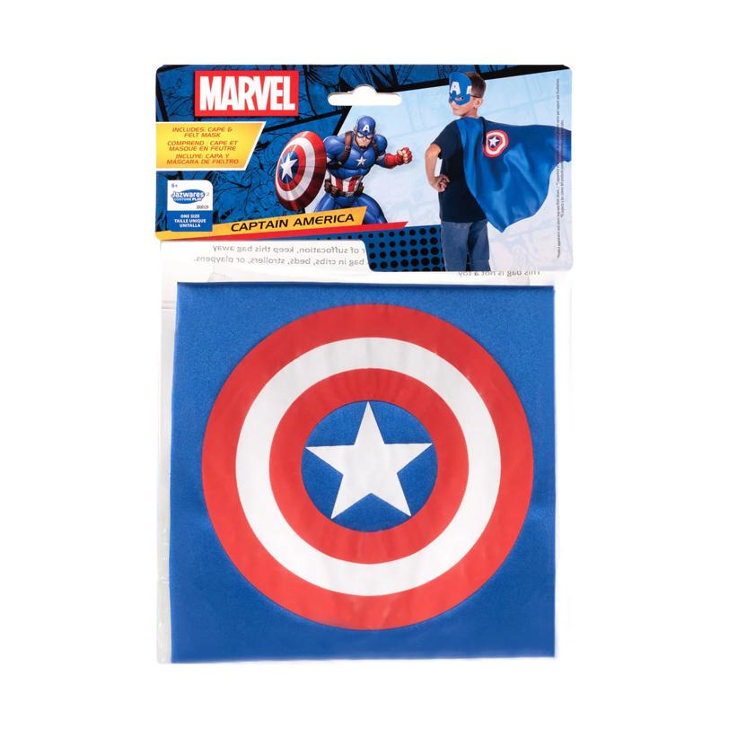 Kids Value Marvel Captain America Cape & Mask Costume Set