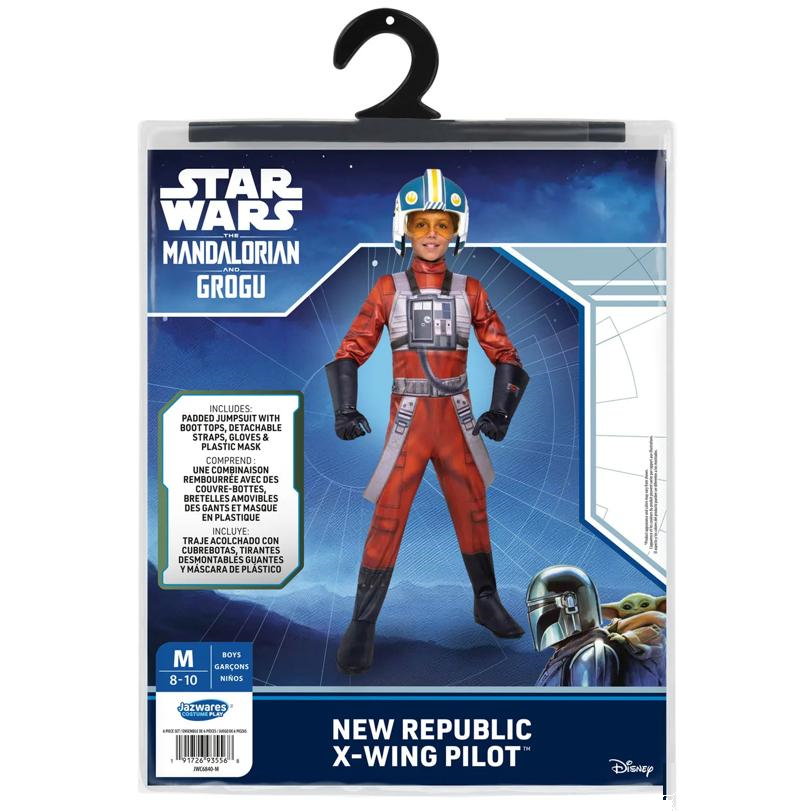 Kids Qualux Star Wars: The Mandalorian and Grogu New Republic X-wing Pilot Costume