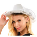 Adults White Cowboy Hat with Silver Studded Rhinestone Stars