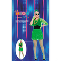 Adults Neon Green 80's Outfit Costume Accessory Kit - 11 Pc.