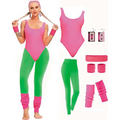 Adults Pink & Neon Green 80's Workout Costume