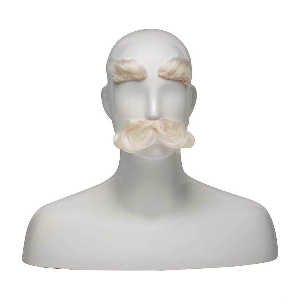 Eyebrow & Mustache Set Synthetic White 60