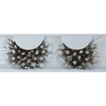 Eyelash Feather Dot Black/White