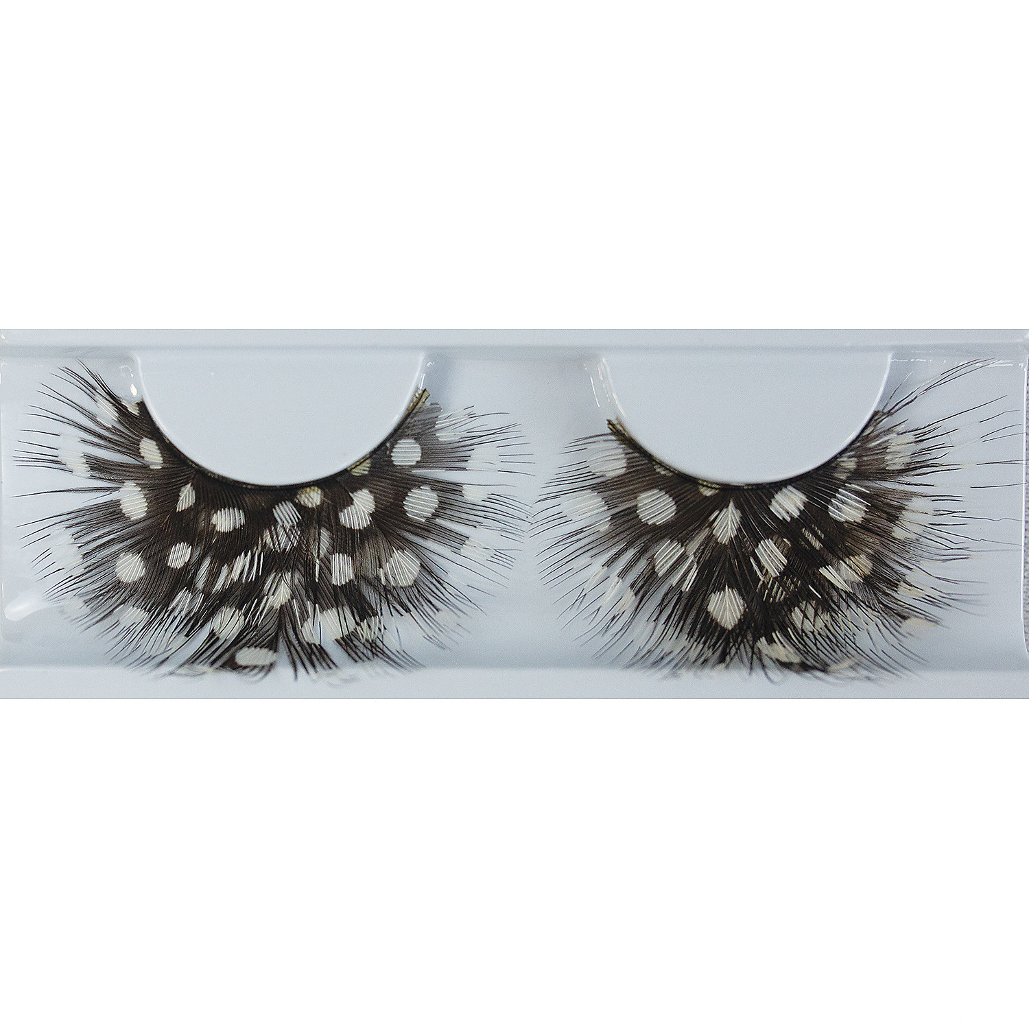 Eyelash Feather Dot Black/White