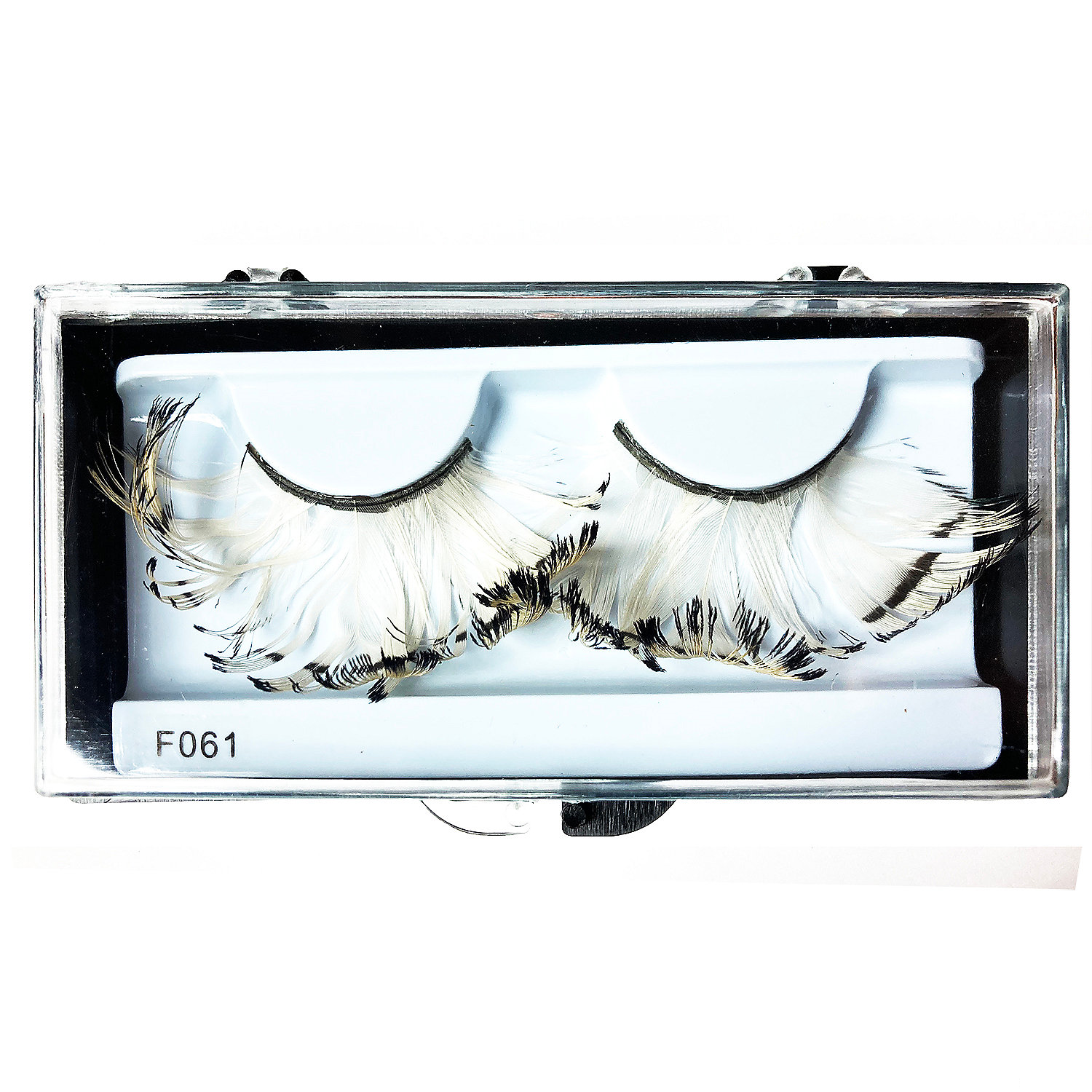 Eyelash Feather - White/Black